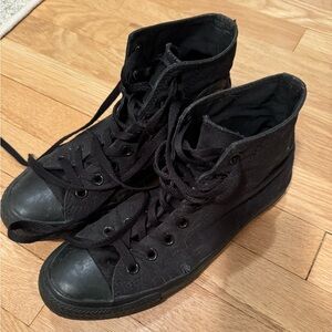 All black high top converse